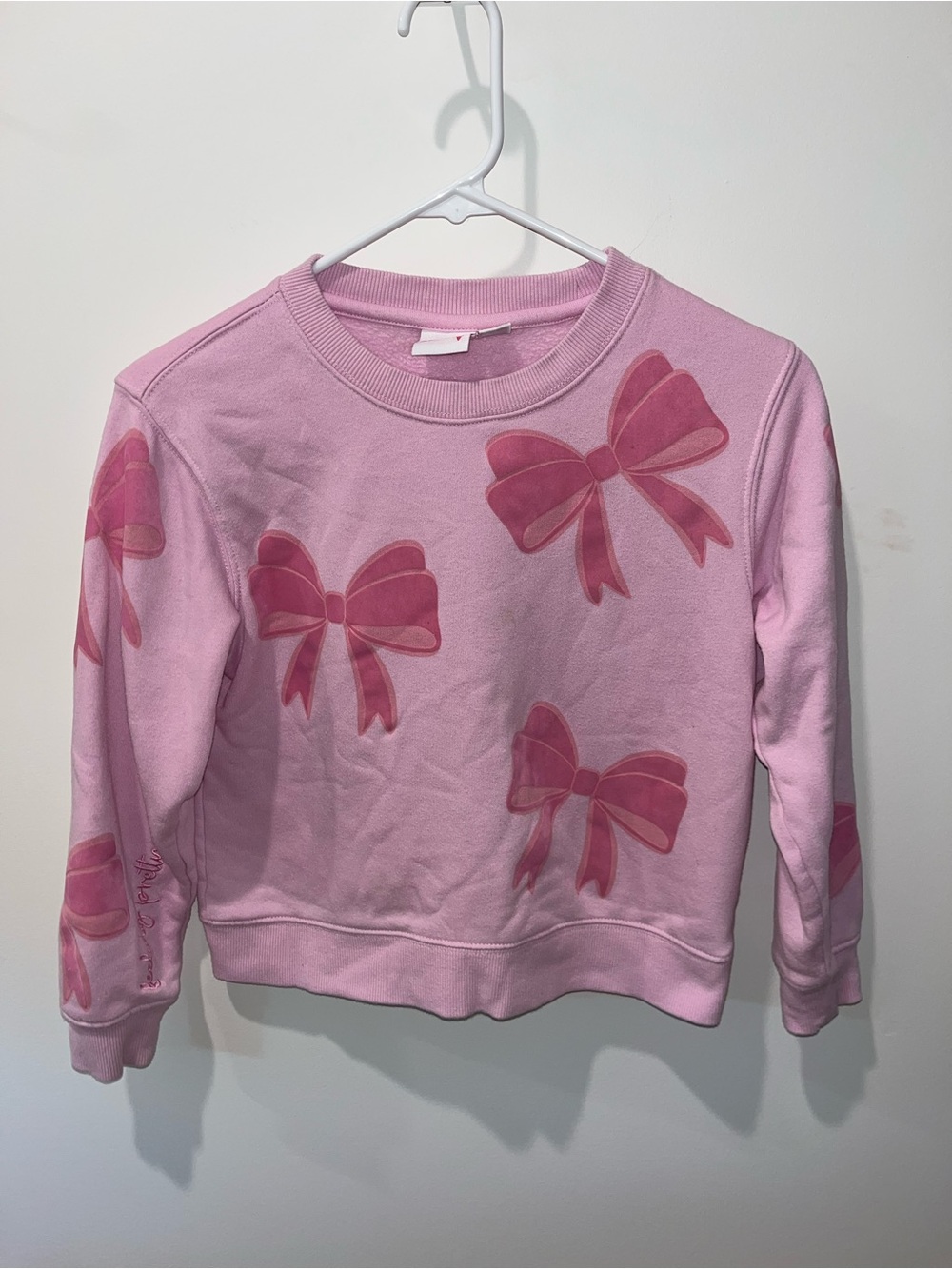 Pink Bow Graphic Kids Sweatshirt